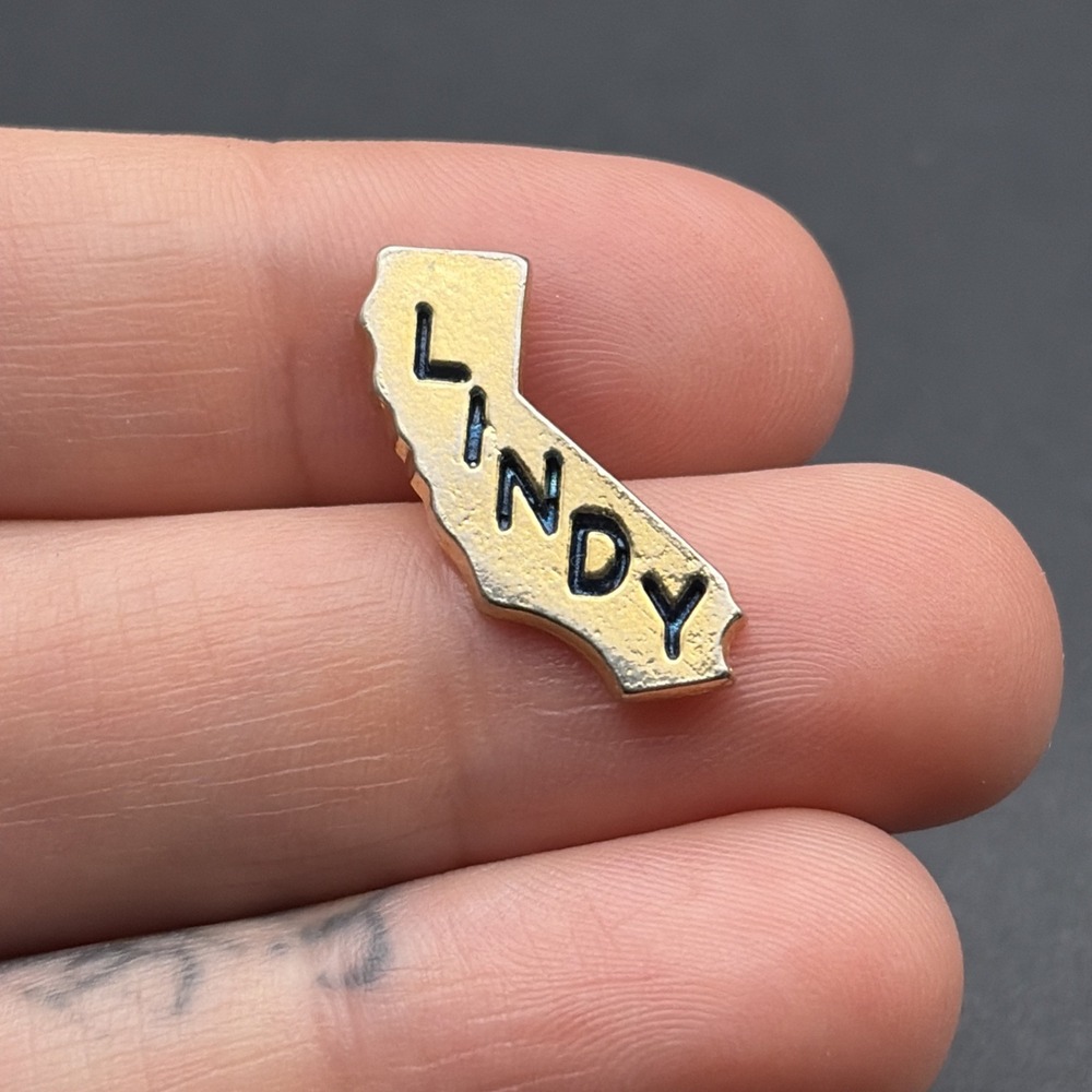 Lindy California State Outline Gold Tone Lapel Hat Pin